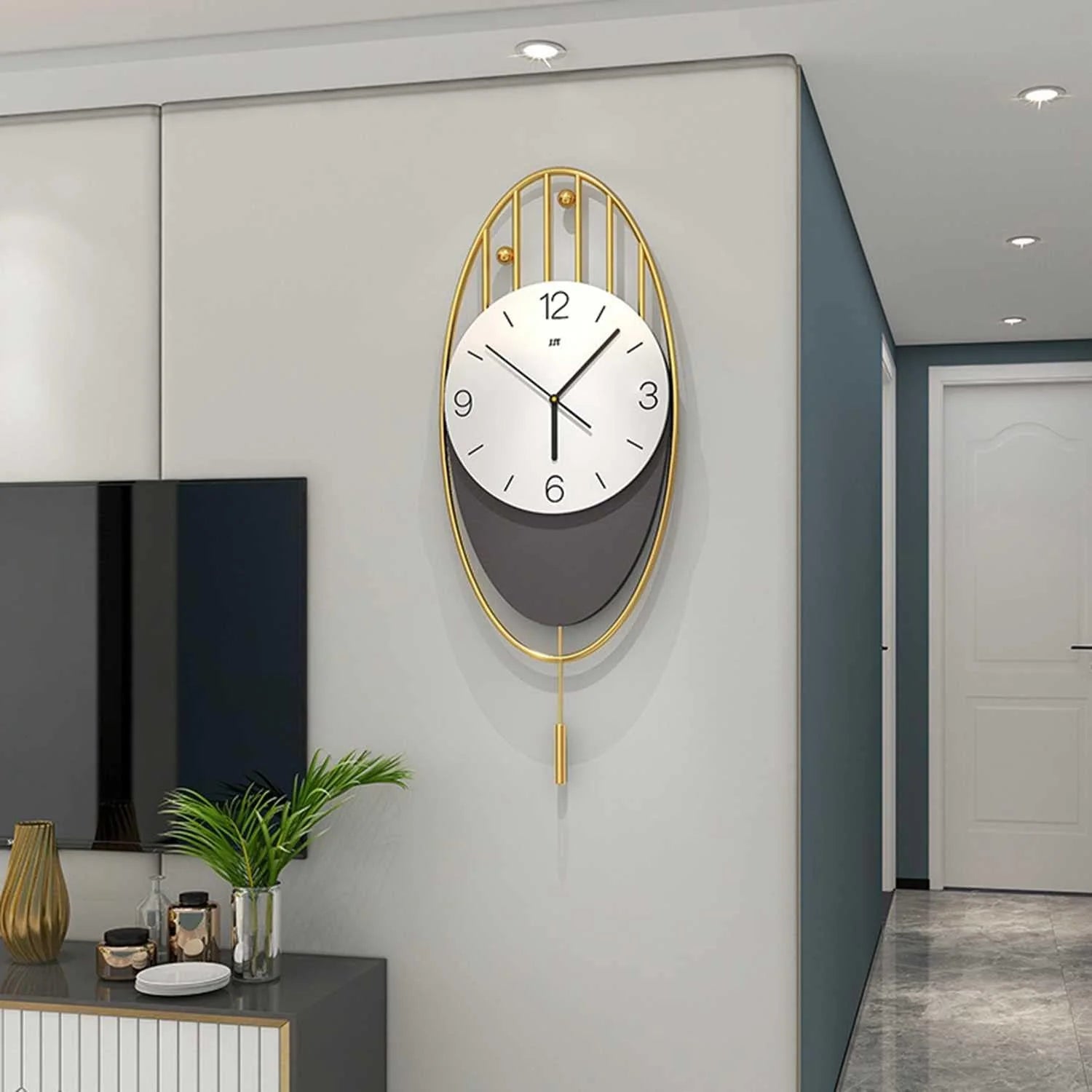 Modern Oval Wall Clock