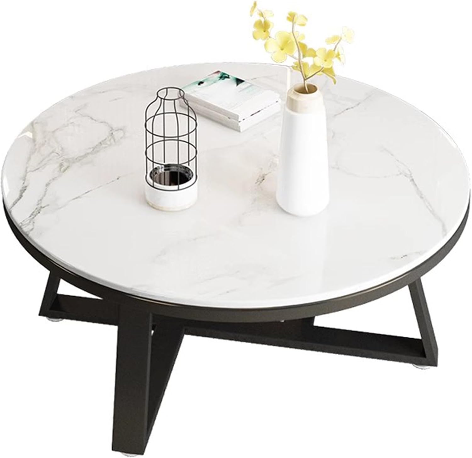 Minimalist Black Frame Marble Center Table