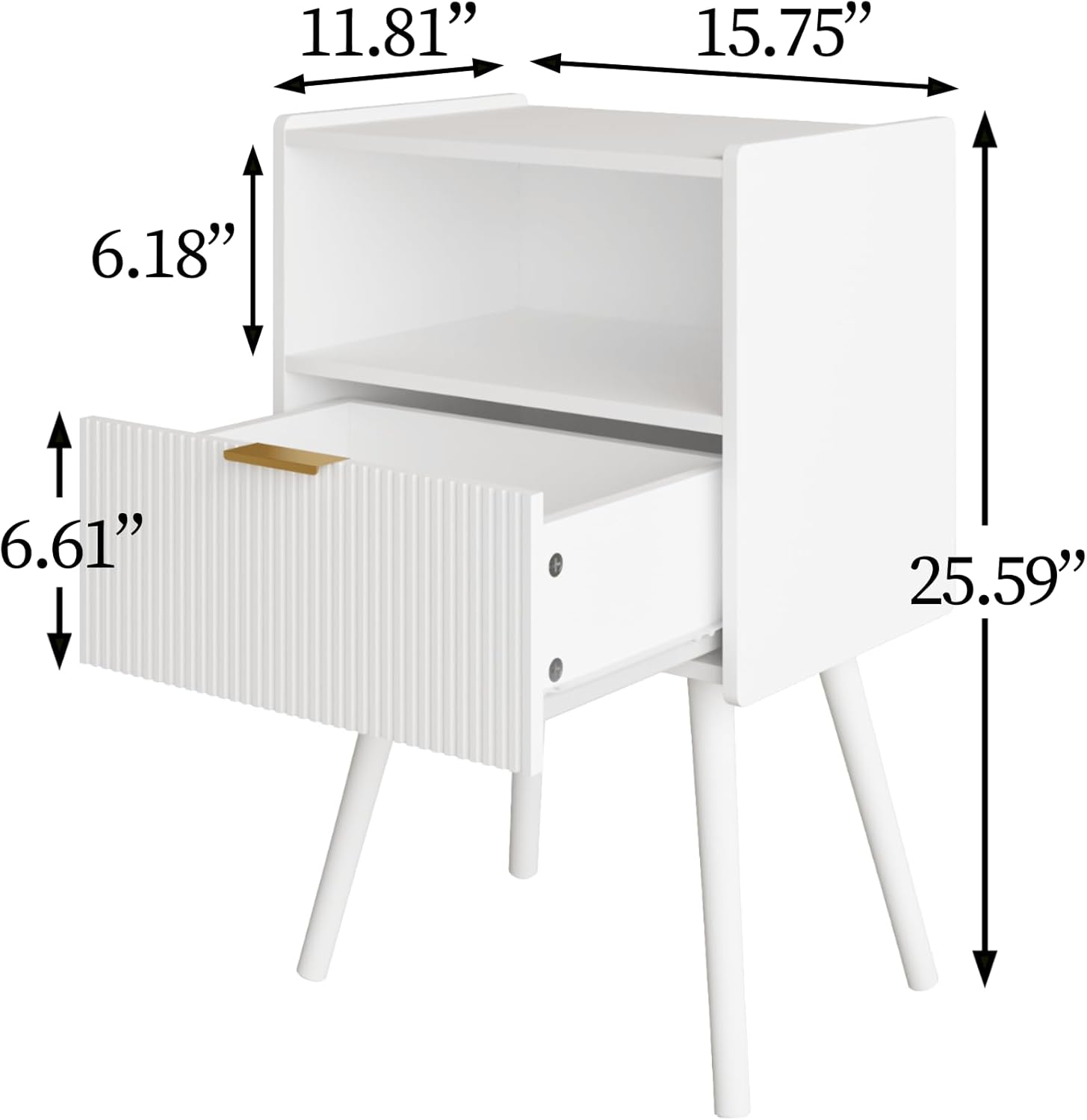Modern Bedside Table with Storage Drawer