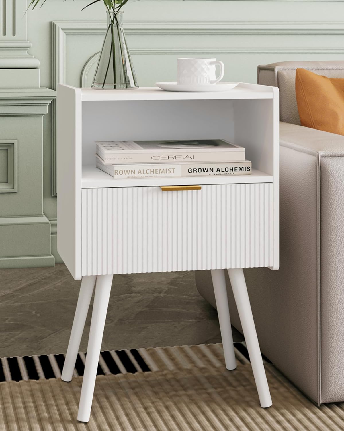 Modern Bedside Table with Storage Drawer