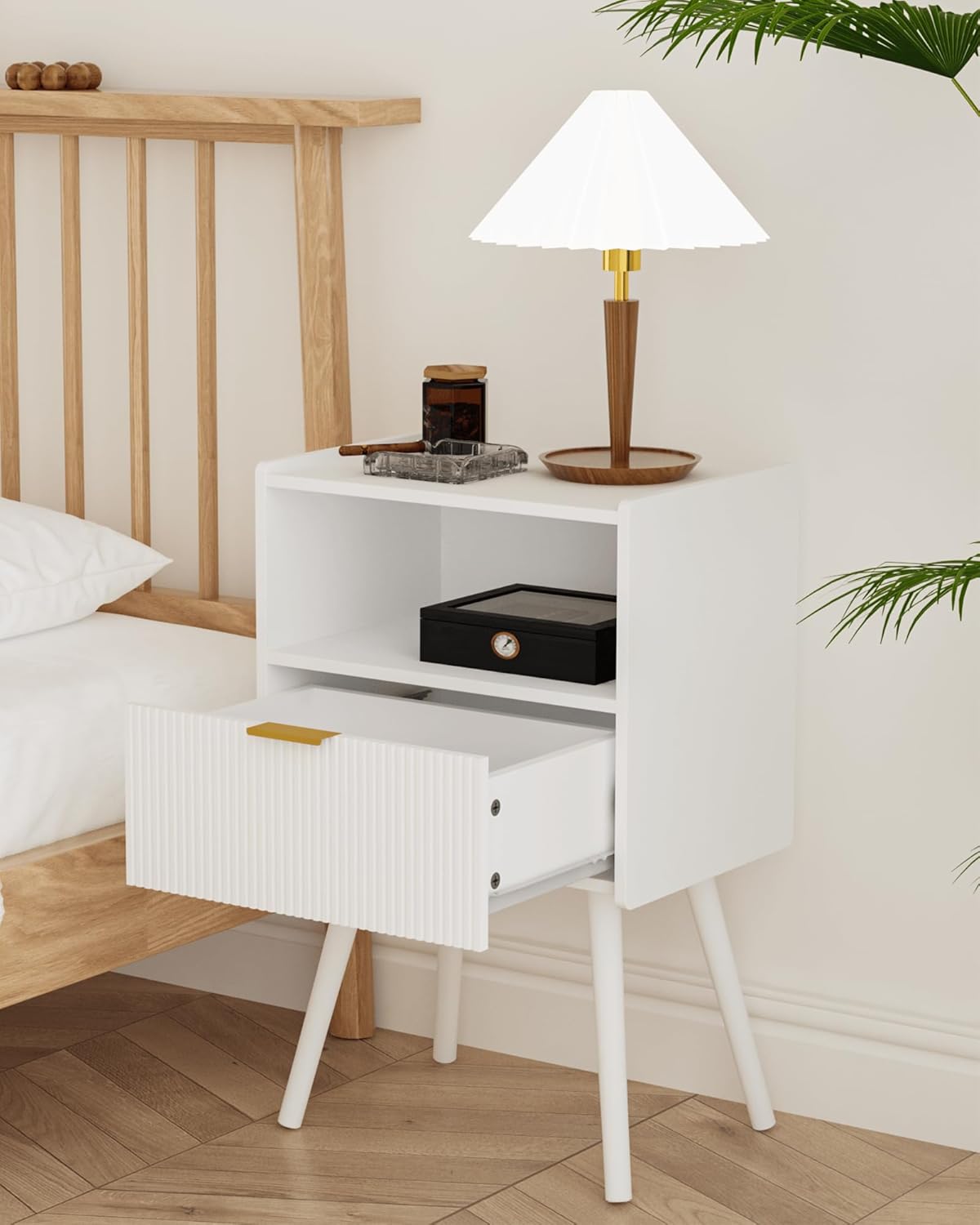 Modern Bedside Table with Storage Drawer
