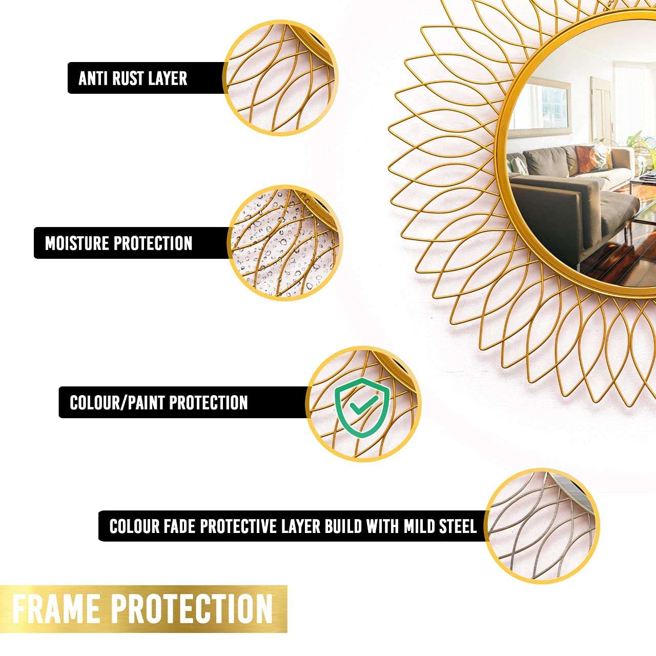 Sunflower Metal Wall Mirror