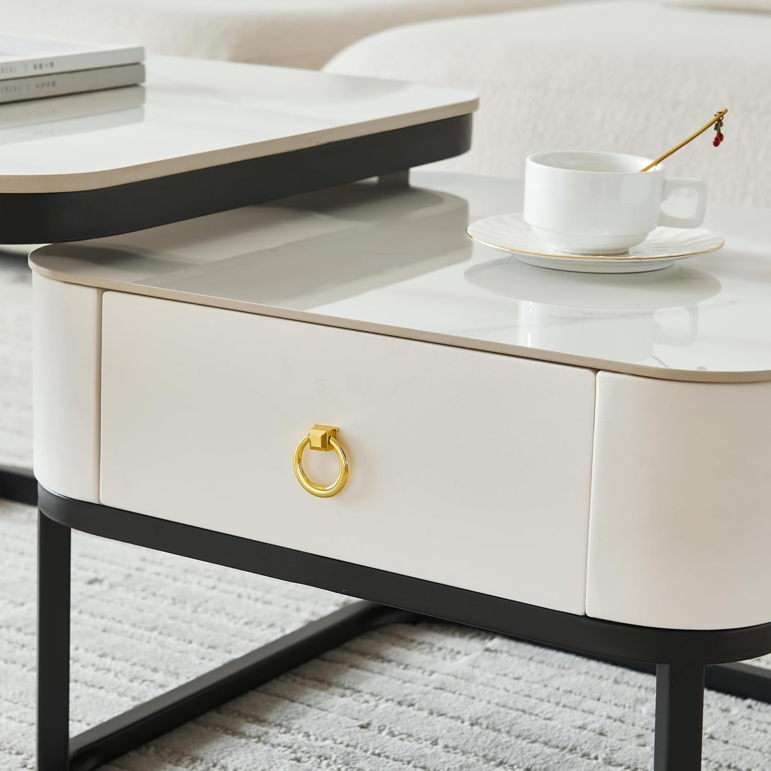 Luxury Square Storage Center Table (Set of 2)