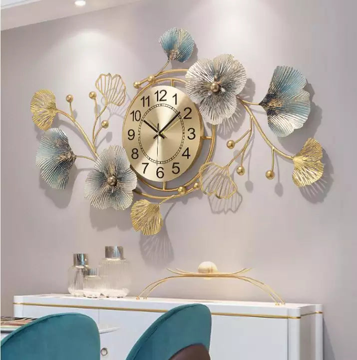 Decorative Floral Metal Wall Clock