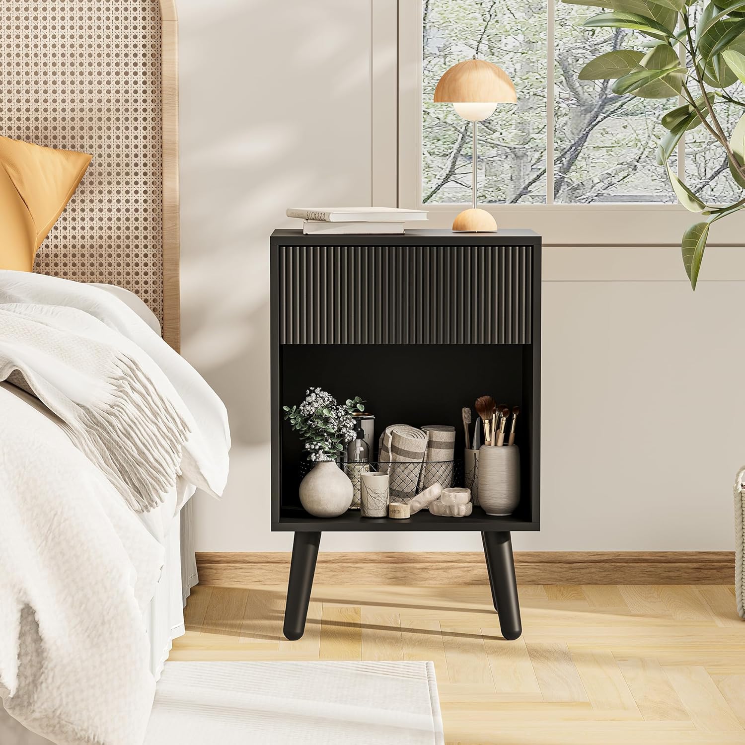 Designer Side Table with Storage Drawer