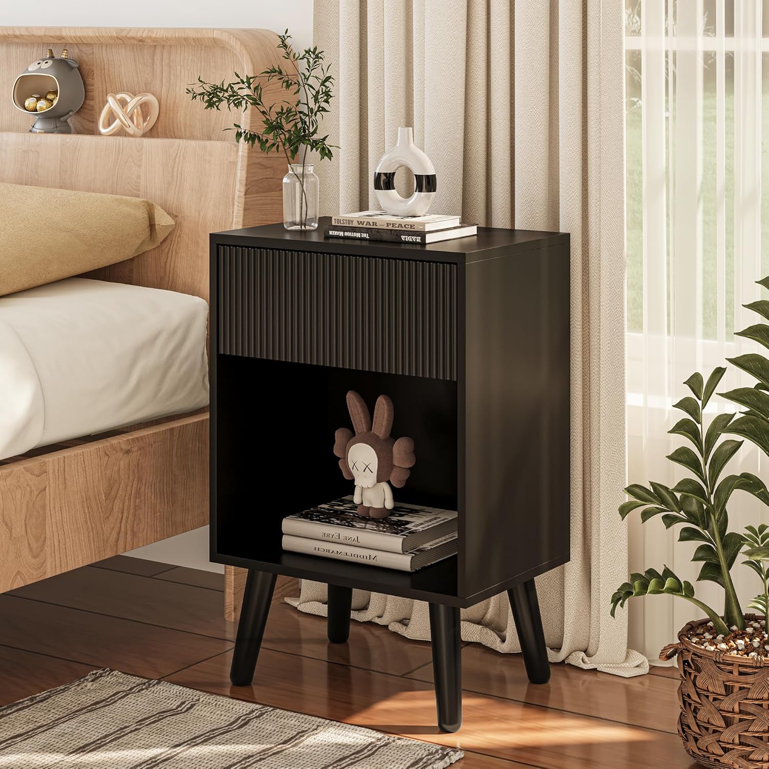 Designer Side Table with Storage Drawer