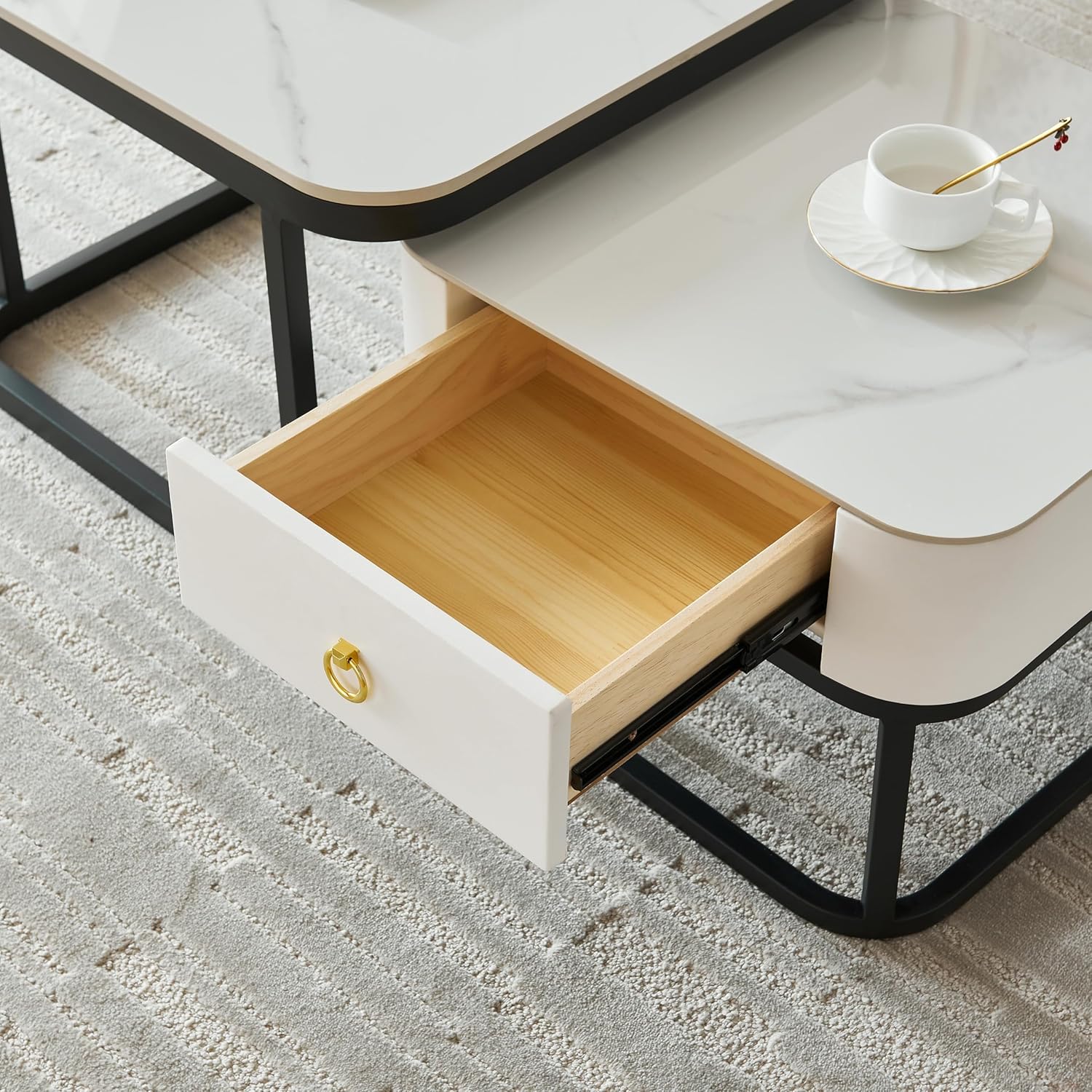 Luxury Square Storage Center Table (Set of 2)