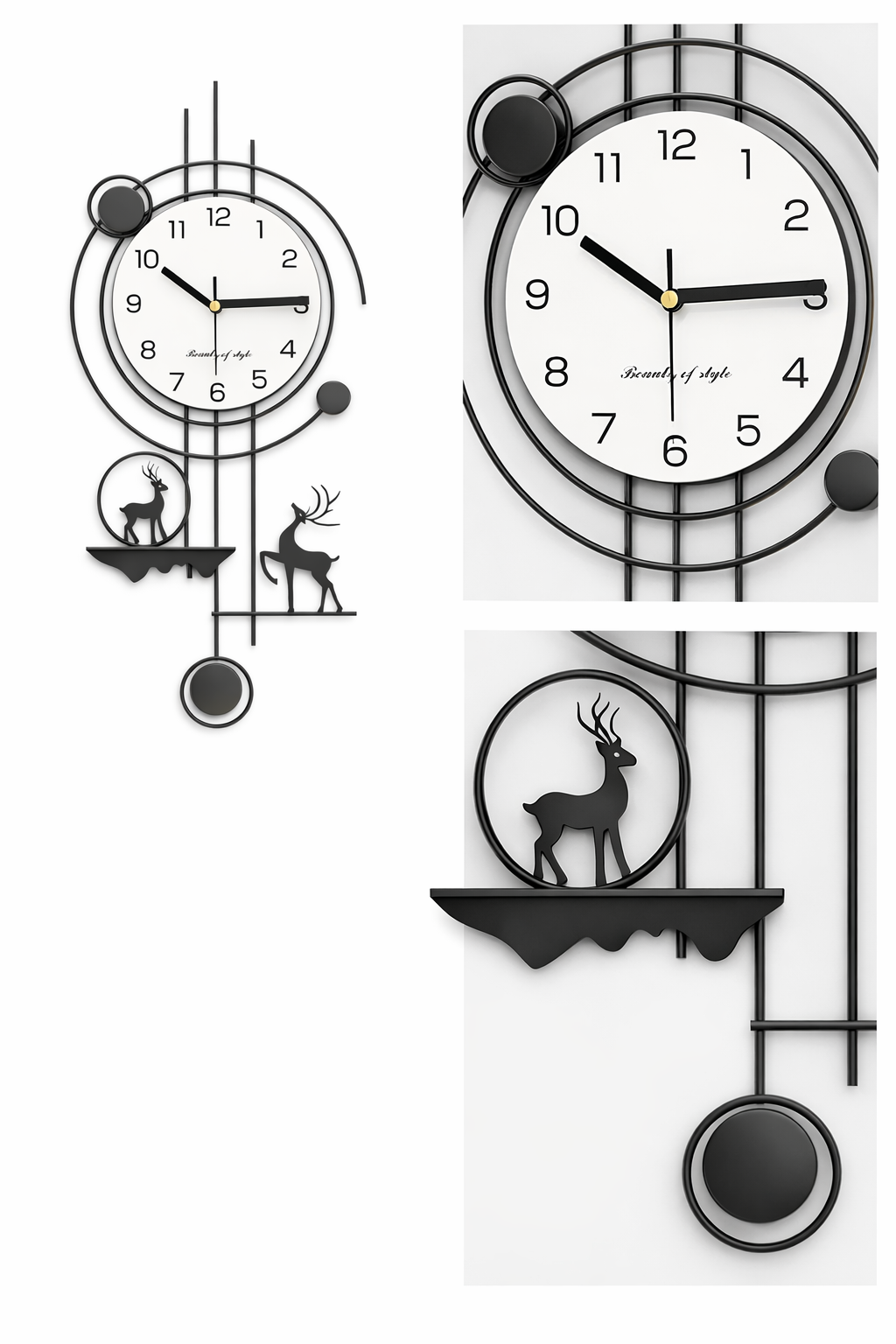 Modern Wildlife Round Wall Clock