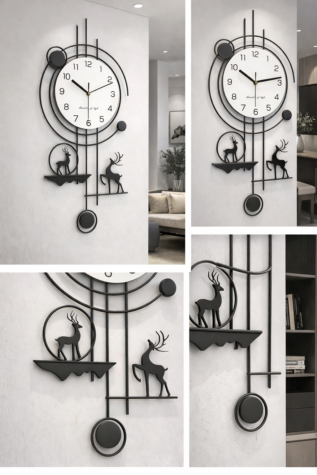 Modern Wildlife Round Wall Clock