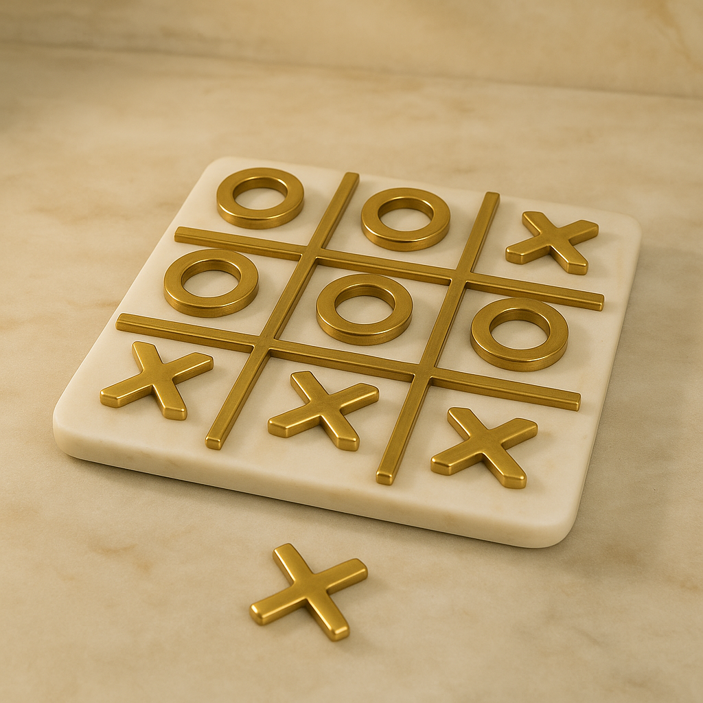 Marble Tic Tac Toe Brass Showpiece