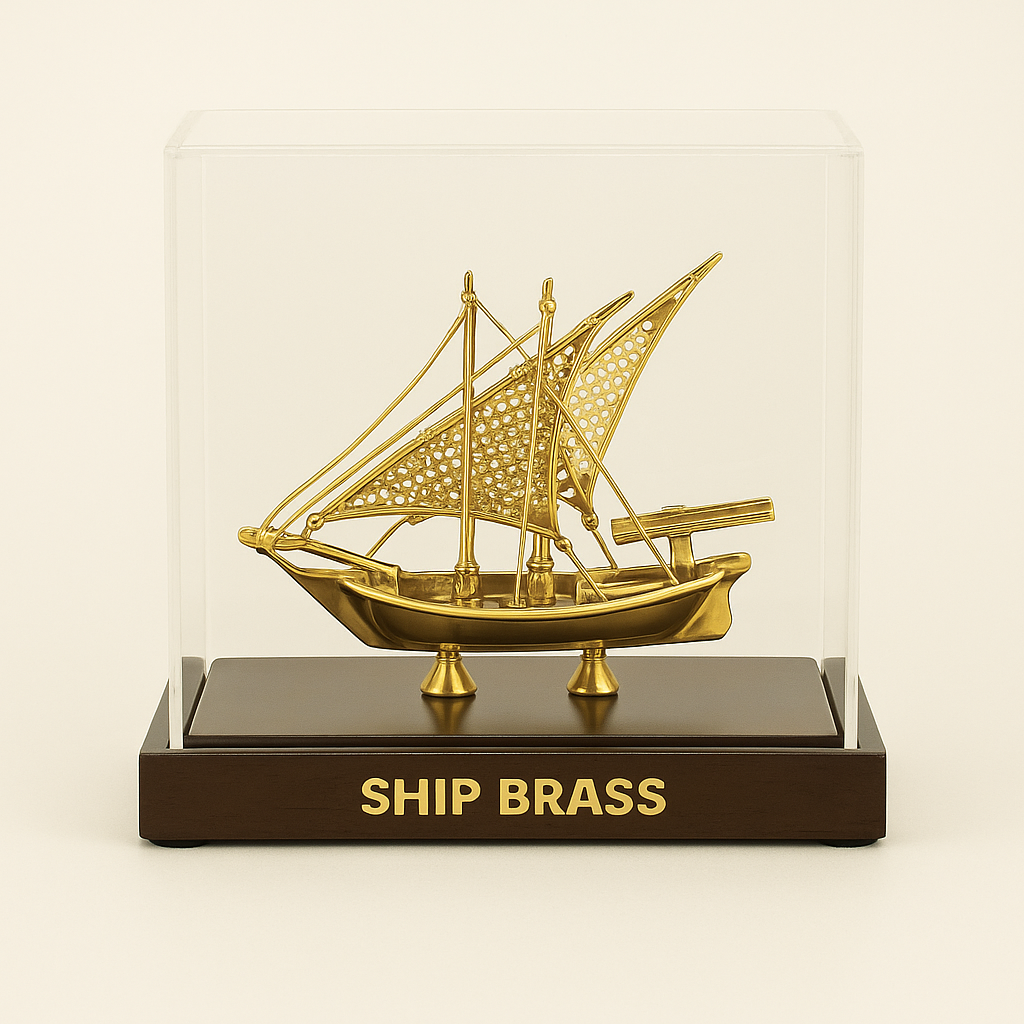 Antique Finish Brass Ship Home Decoration Showpiece
