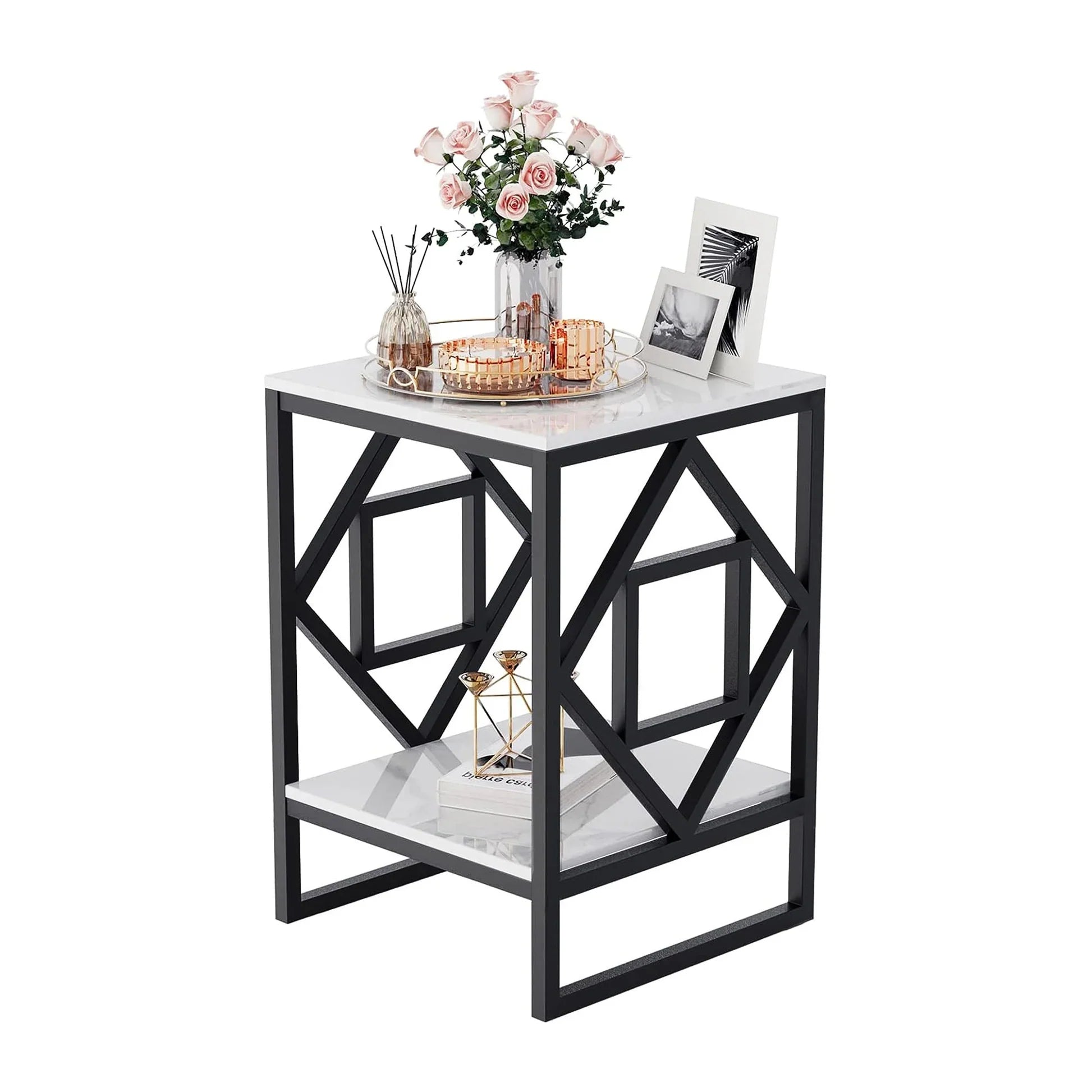 2-Tier Square Side Table