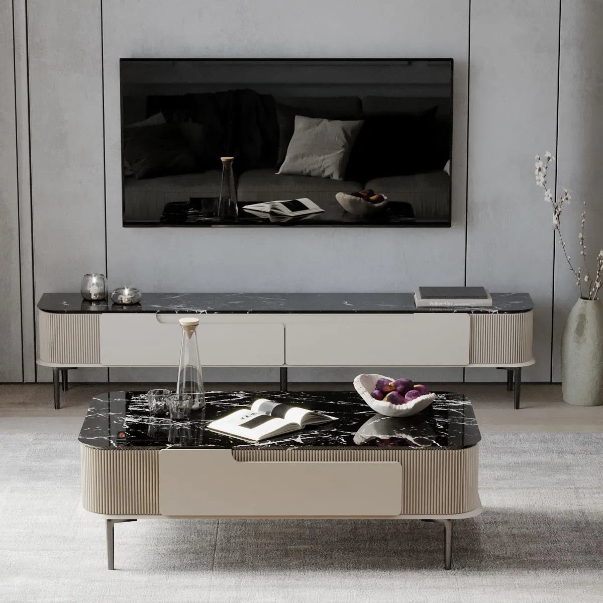 Aurora Storage Marble Center Table