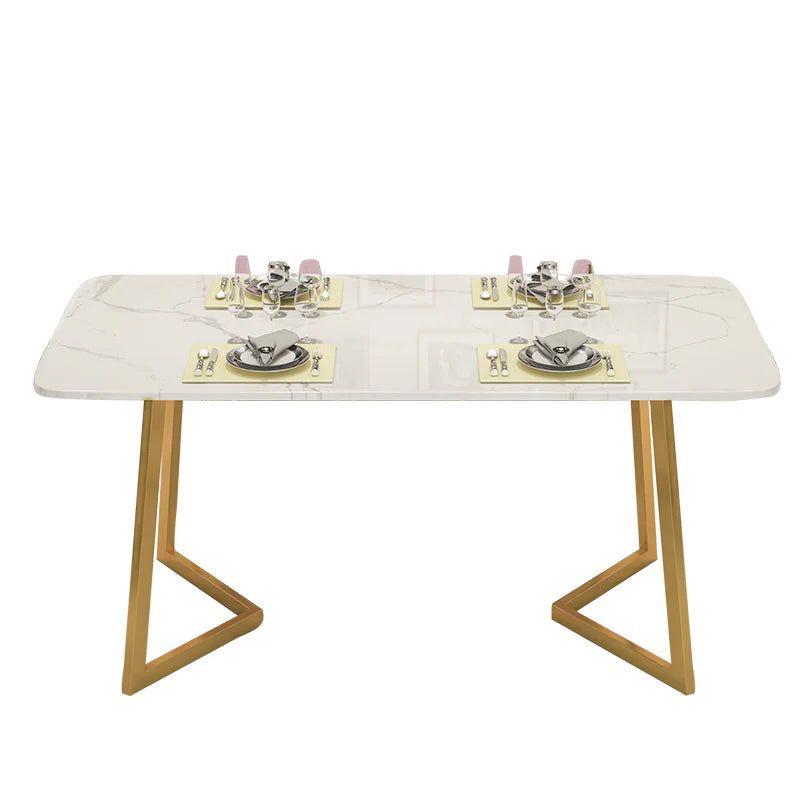 Italian Style Marble Dining Table With Chairs