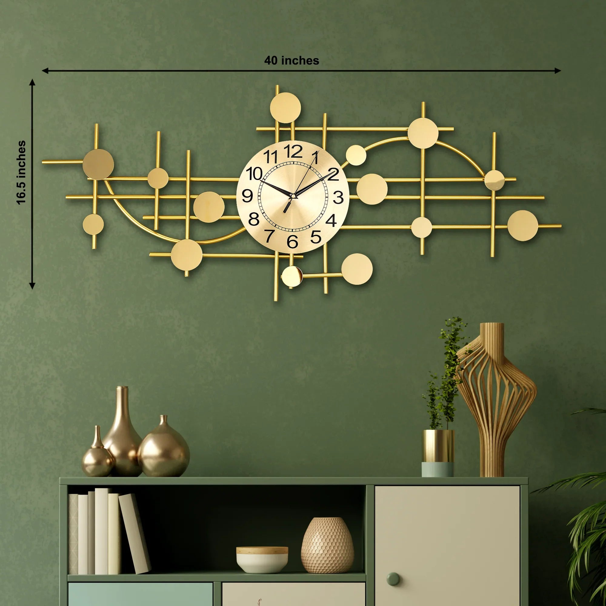 Designer Gold Metal Wall Clock