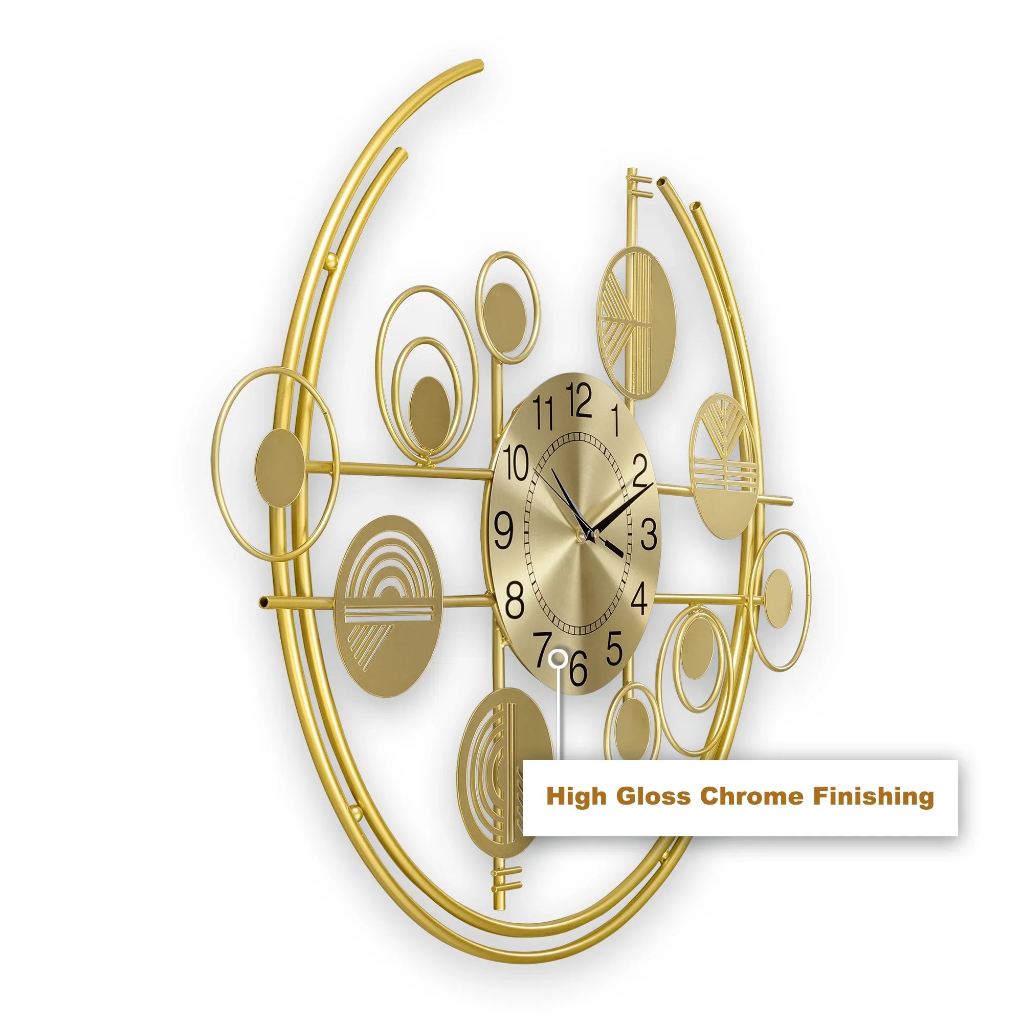 Golden Encircled Metal Wall Clock