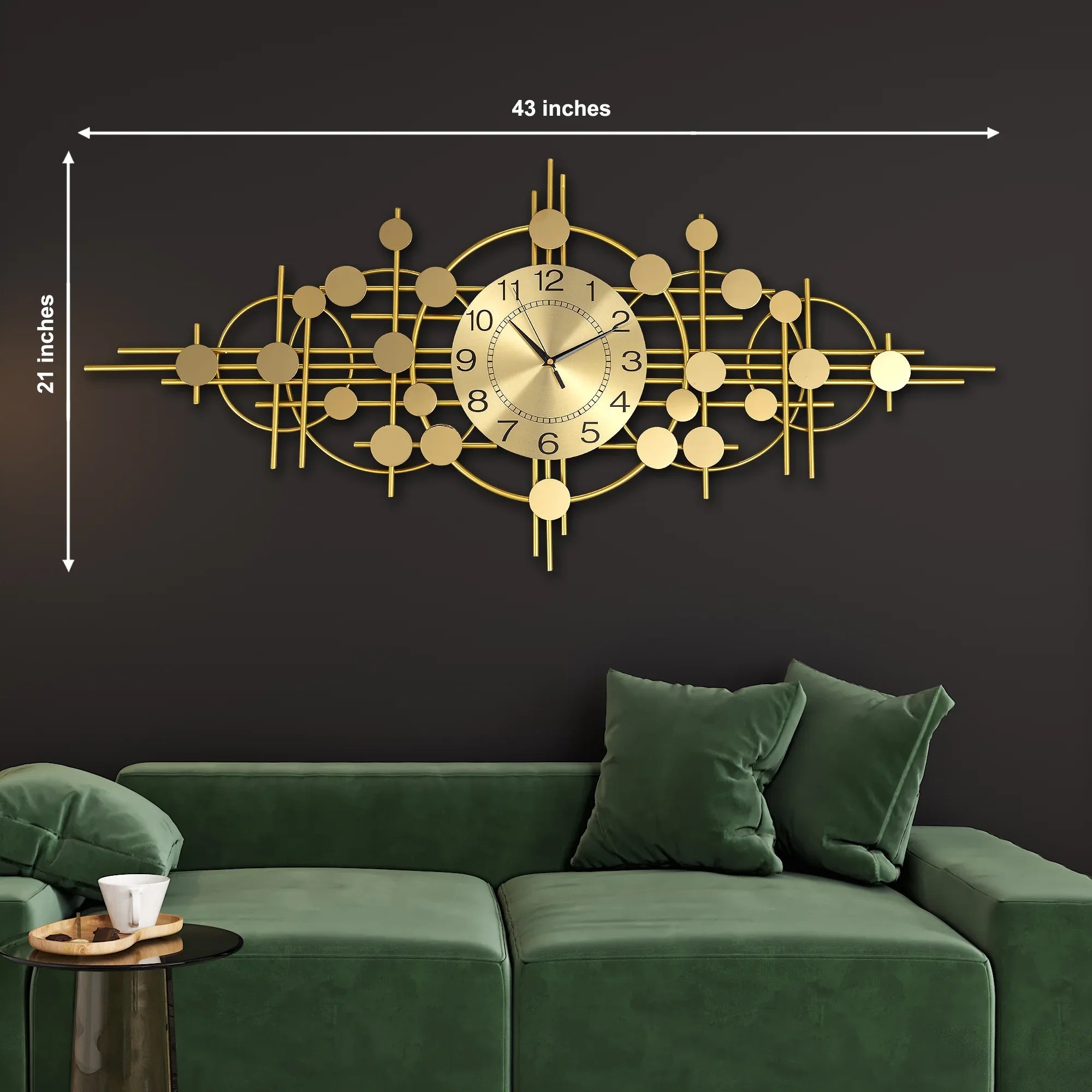 Gold Metal Wall Art Clock