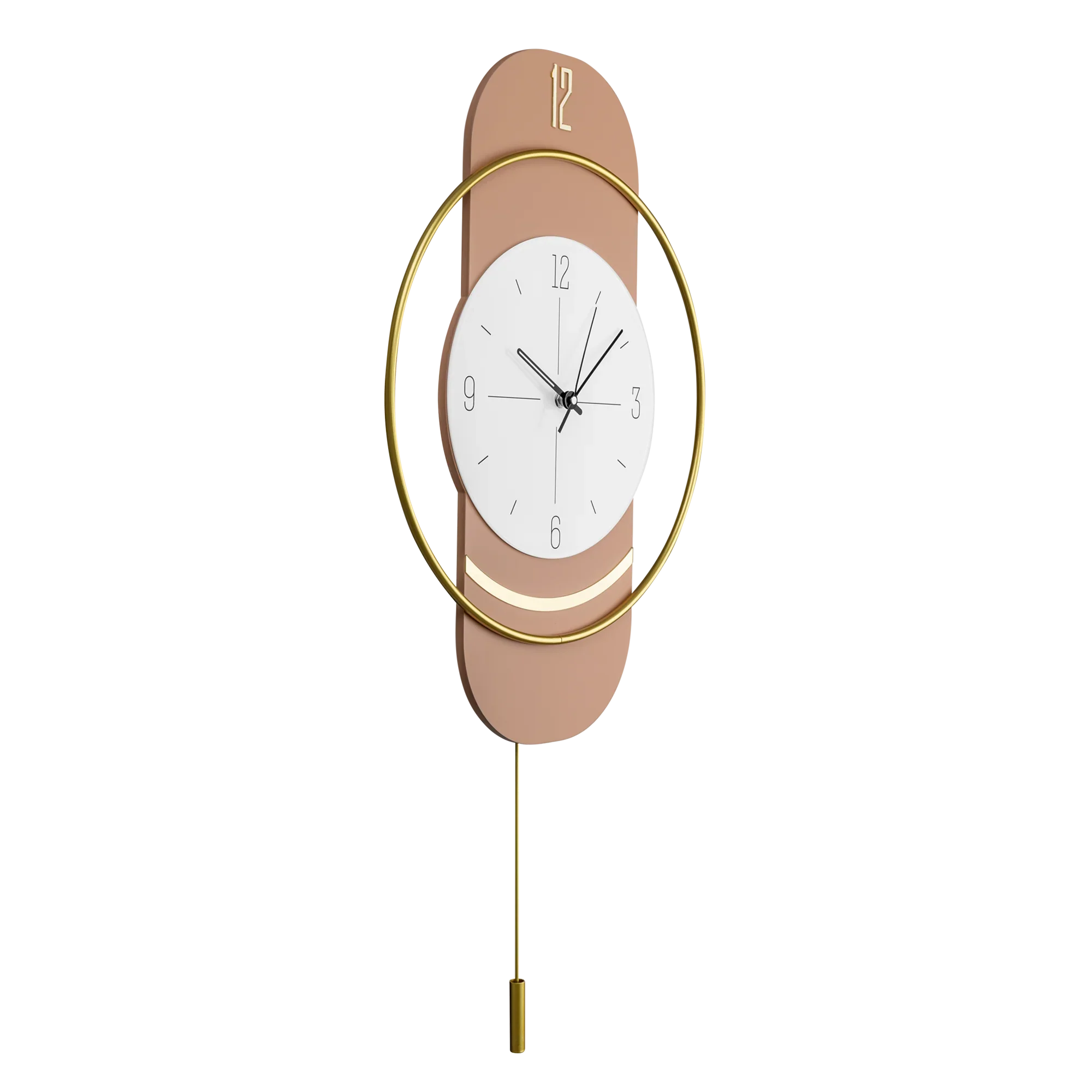 Peach Metal Wall Clock For Living Room