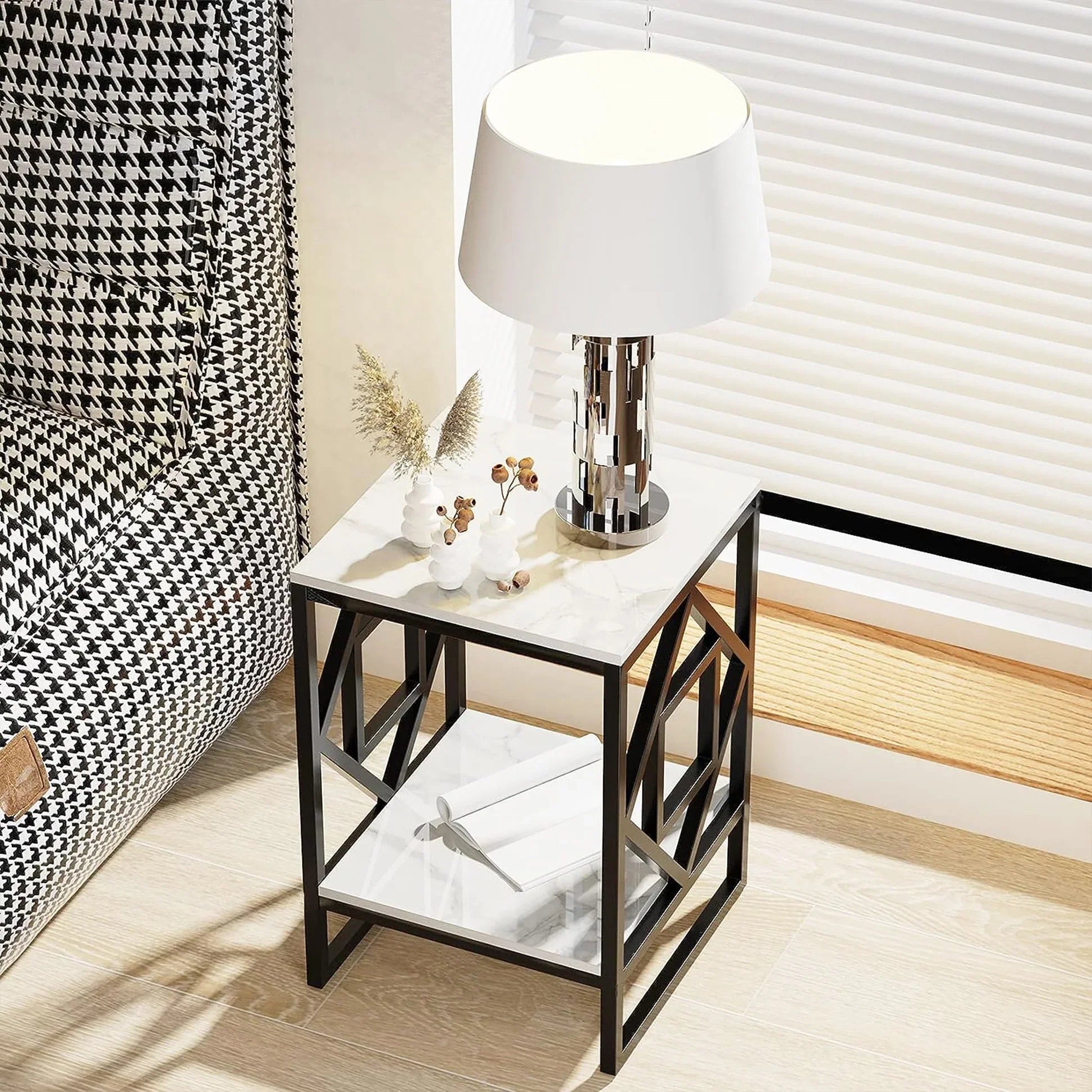 2-Tier Square Side Table