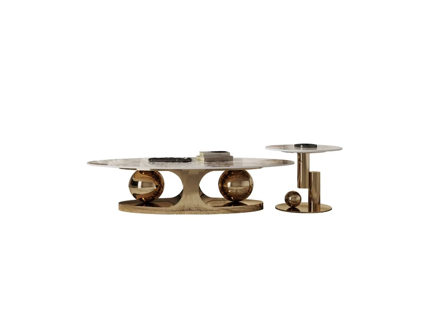 Double Ball Center Table For Living Room Set of 2