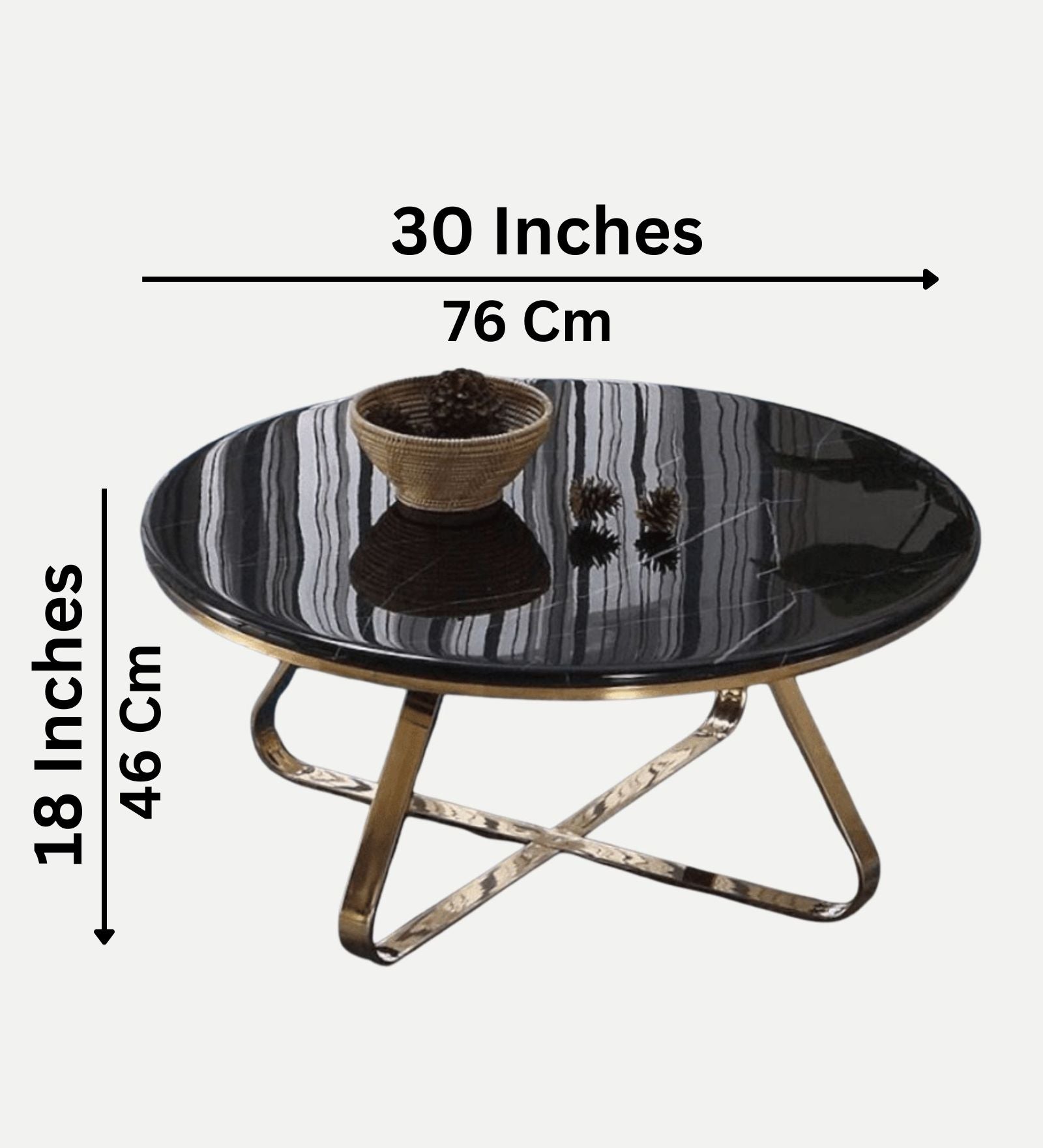 Black Center Table For Living Room PVD Finish