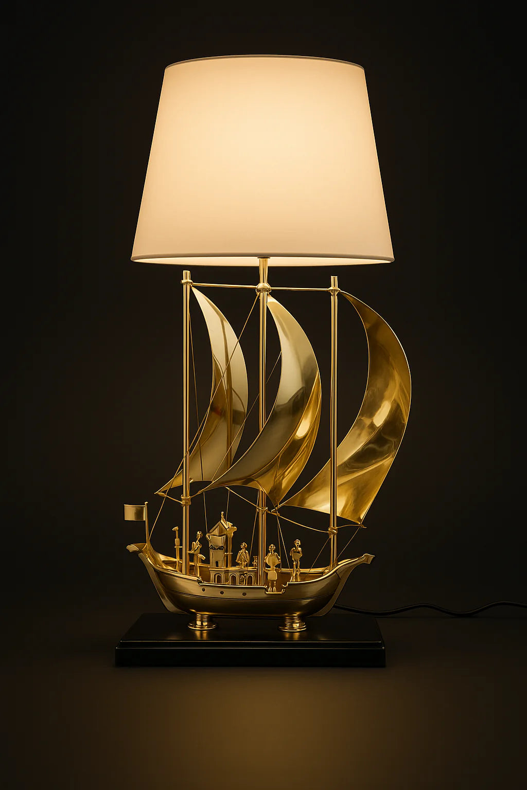 Classic Brass Ship Lamp Home Decoration Showpiece