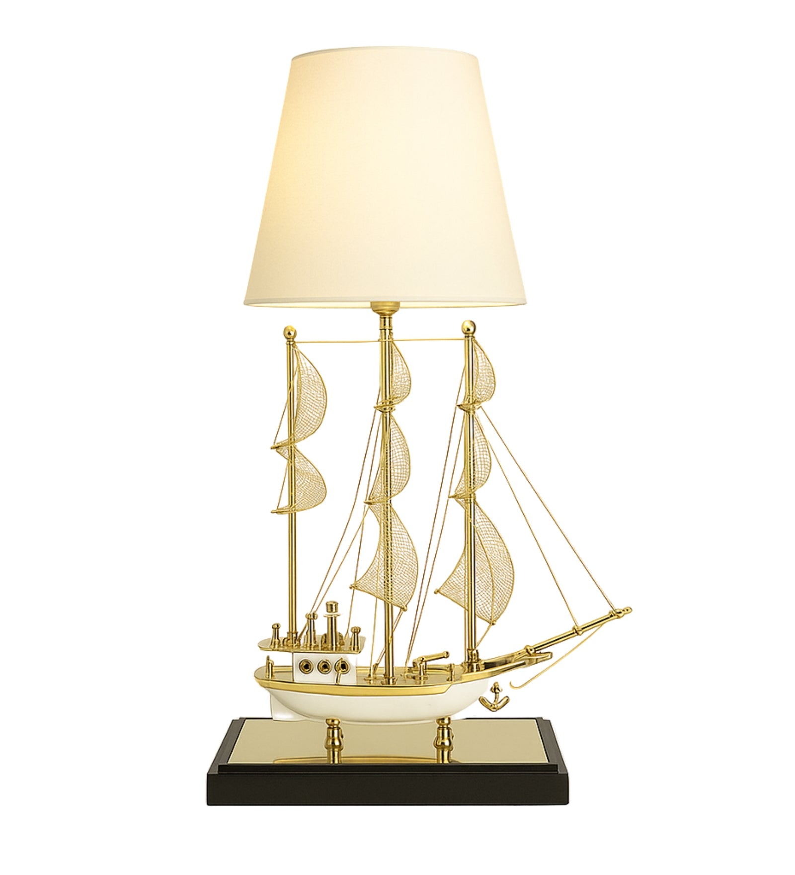 Luxury Brass Ship Lamp Home Decoration Showpiece