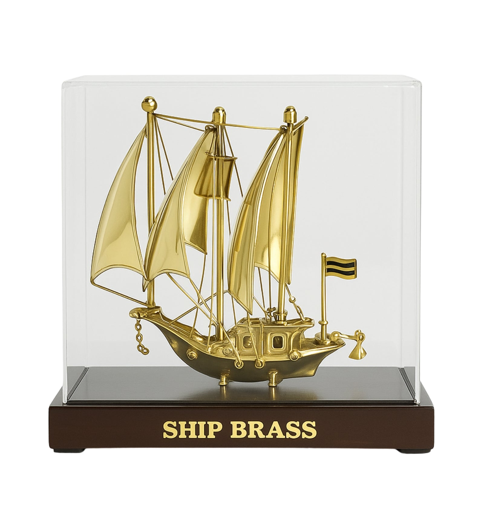 Golden Voyage Brass Ship Home Decoration Showpiece