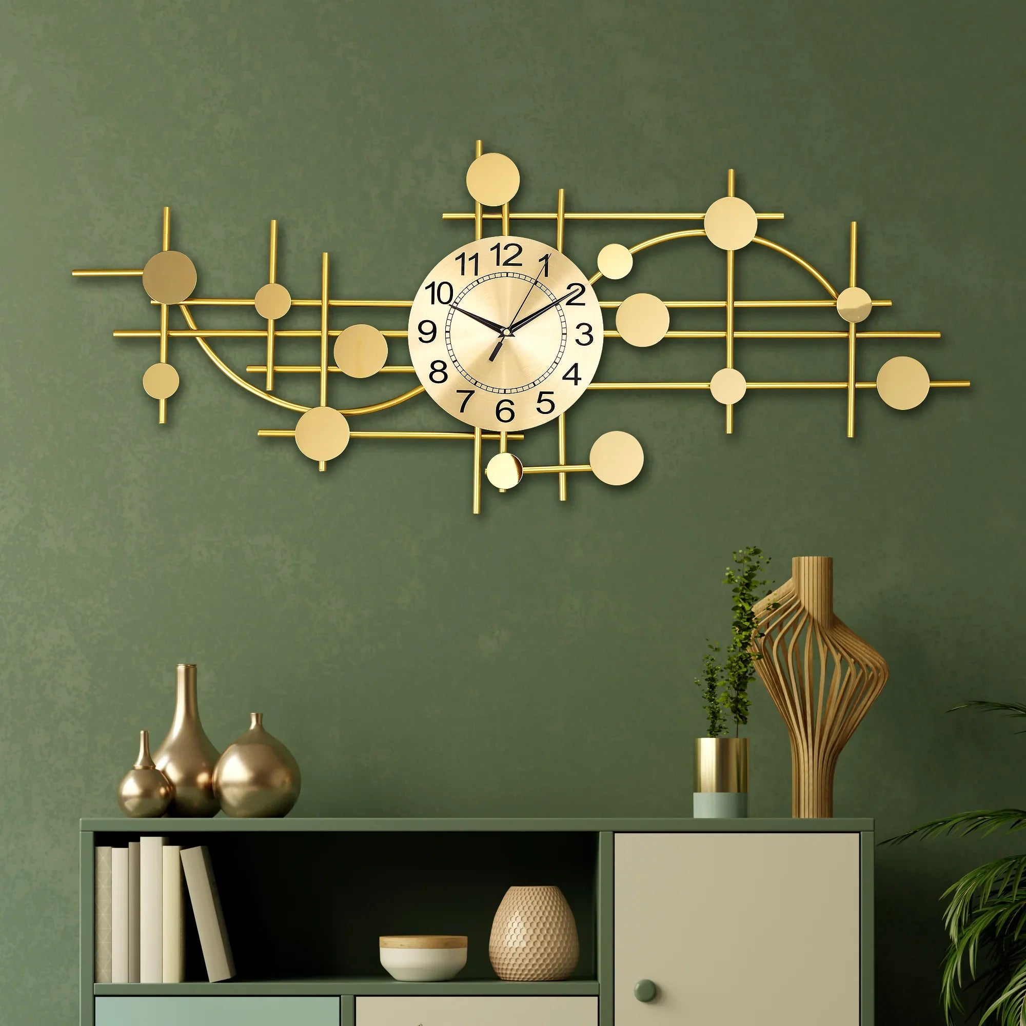 Designer Gold Metal Wall Clock