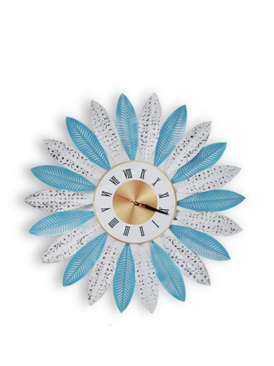 Metal Leaves Wall Clock