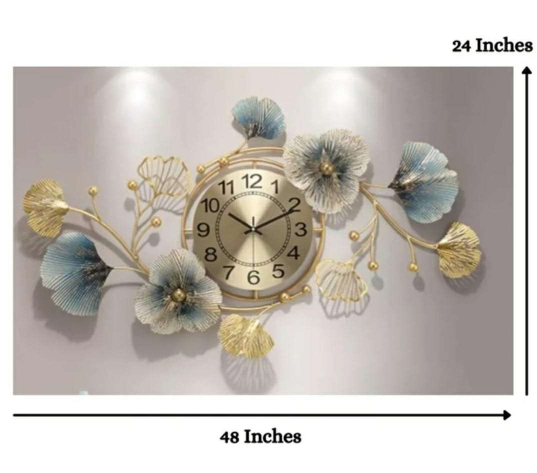 Decorative Floral Metal Wall Clock