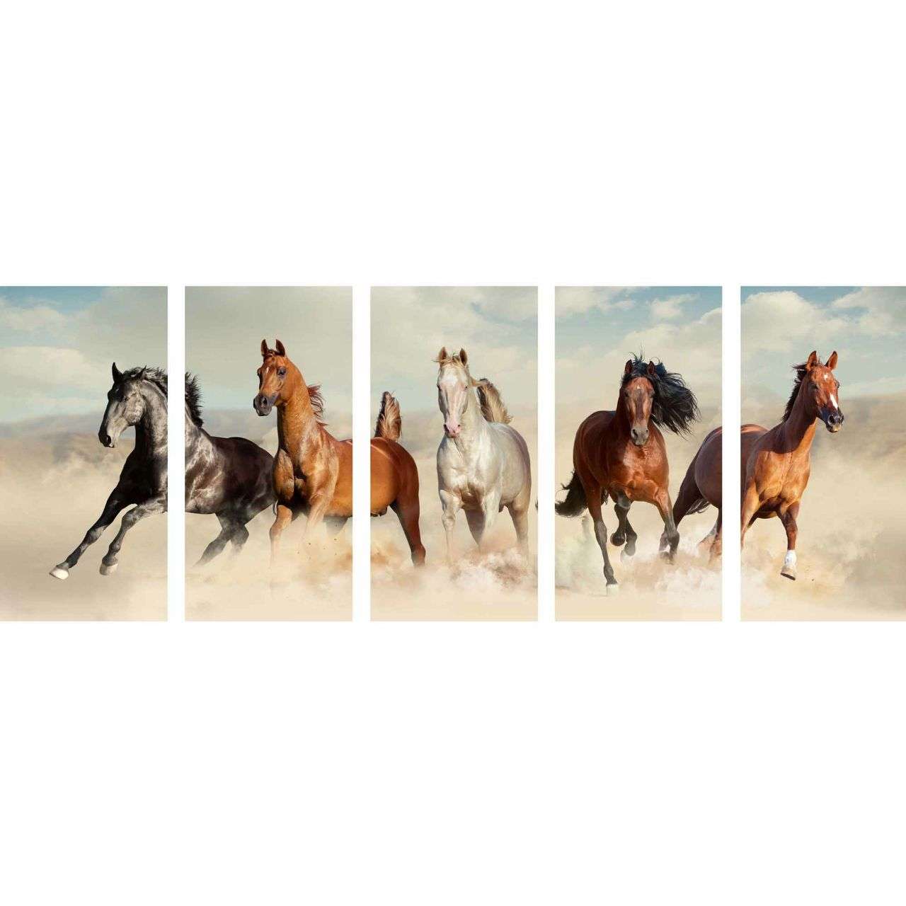 Five Horse Canvas Painting