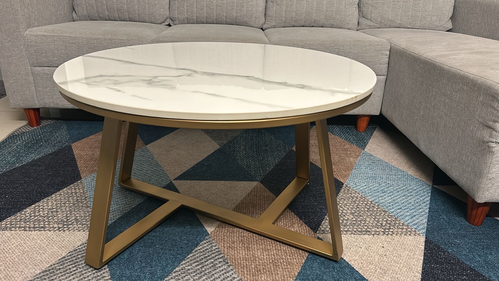 Minimalist Gold Marble Center Table