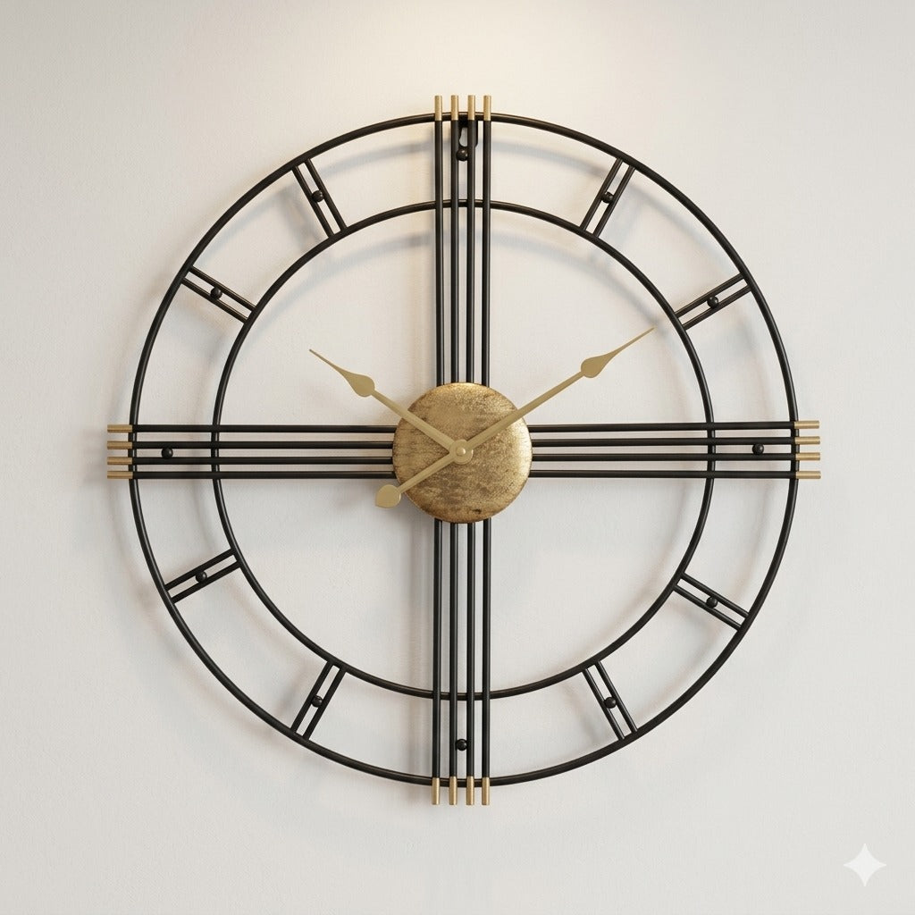 Round Minimalist Metal Wall Clock