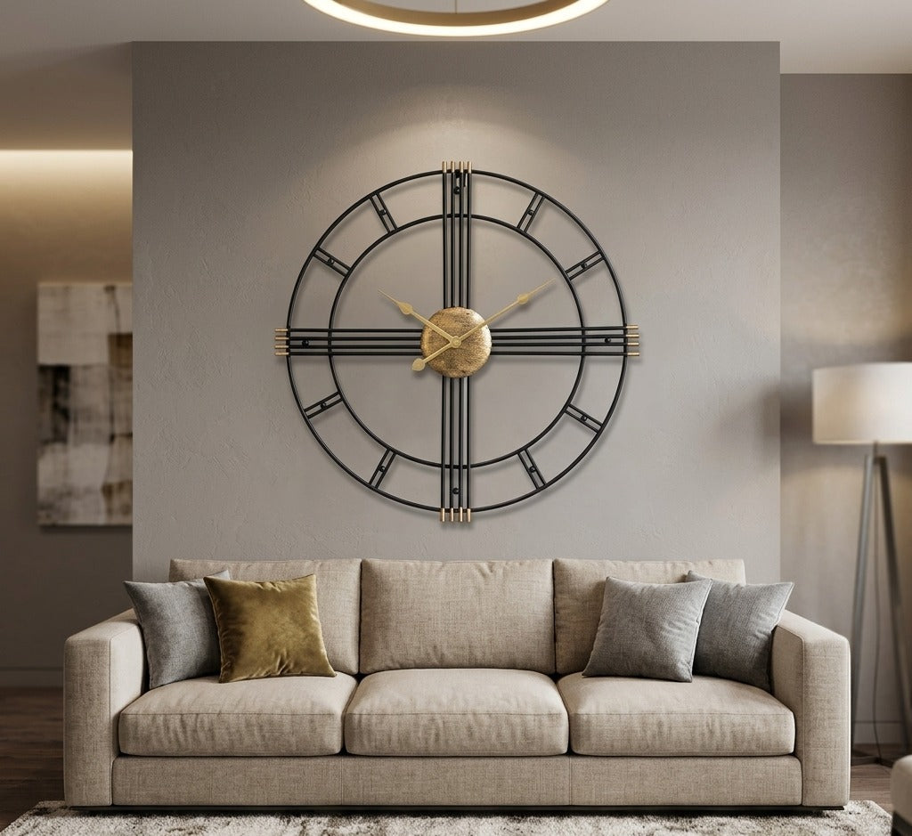 Round Minimalist Metal Wall Clock