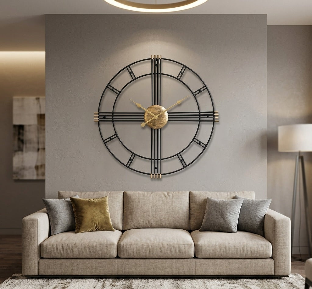 Round Minimalist Metal Wall Clock