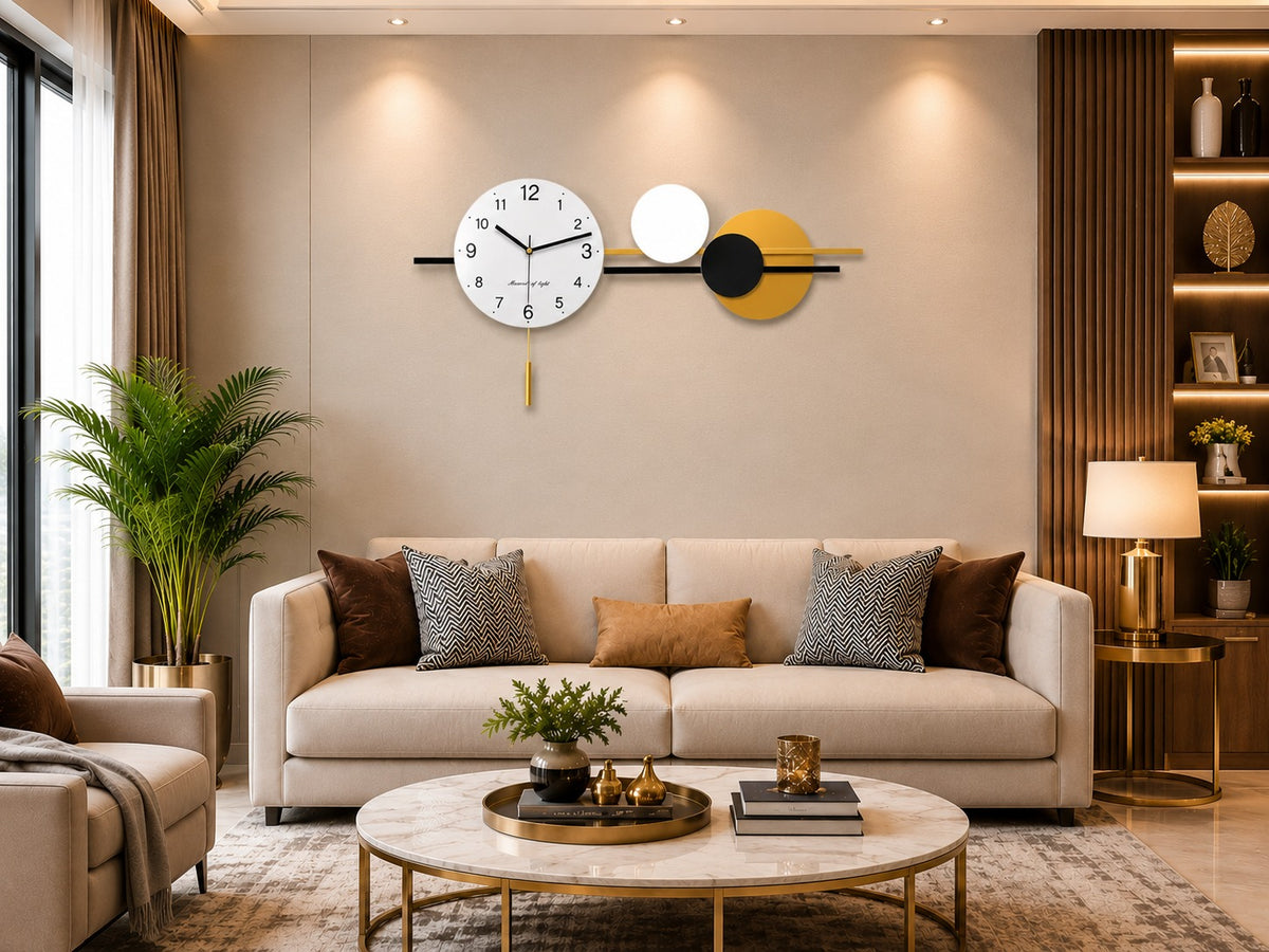 Multicolor Circle Metal Wall Clock