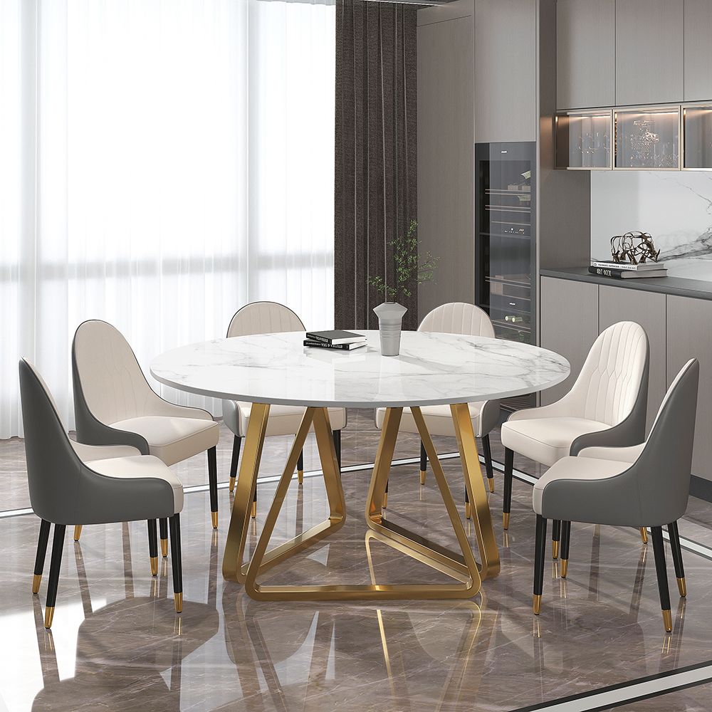 Opulance Dining Table Gold Stainless Steel with 4 chairs
