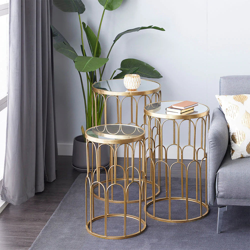 Glass Top Nesting Table (Set of 3)
