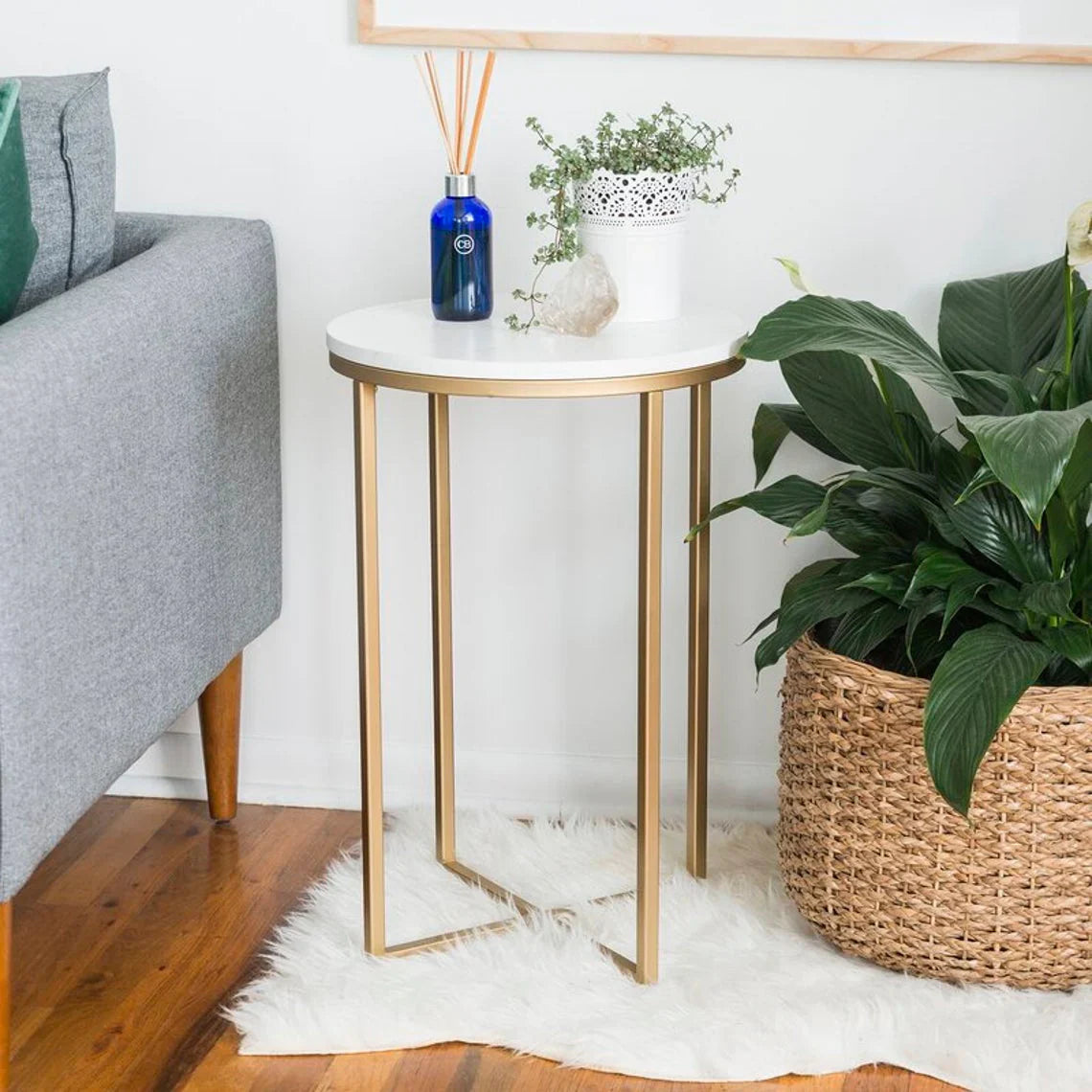Accent Marble End Table