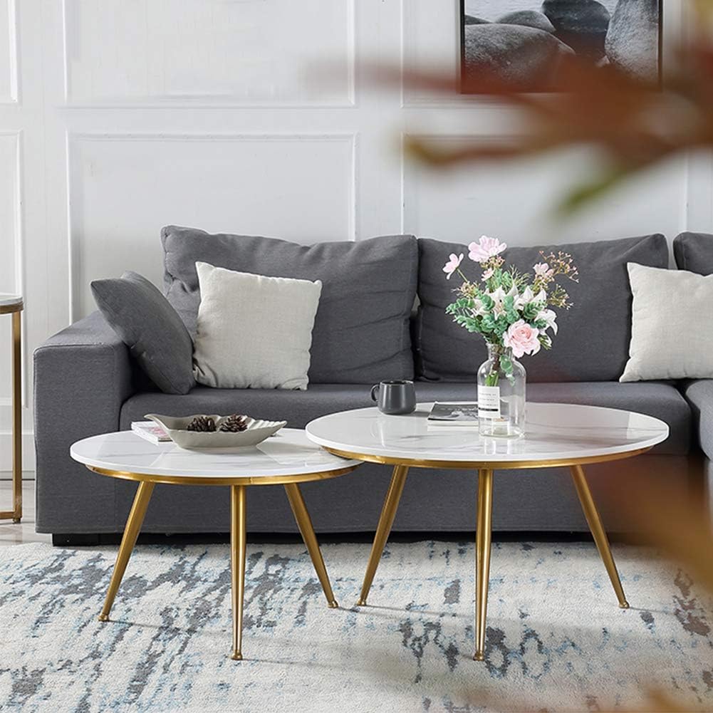 Classic Style Marble Coffee Table (Set of 2)
