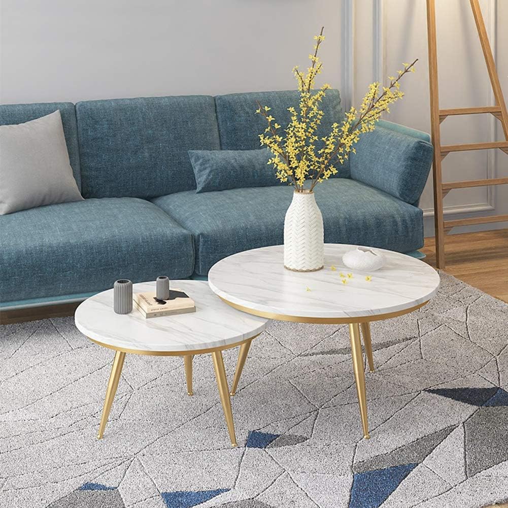 Classic Style Marble Coffee Table (Set of 2)