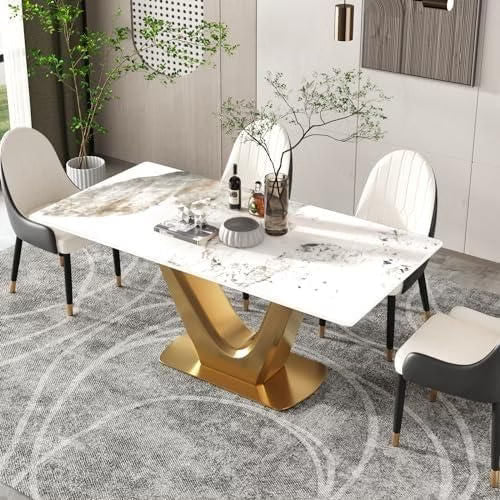 V Shape Dining Table with Chairs