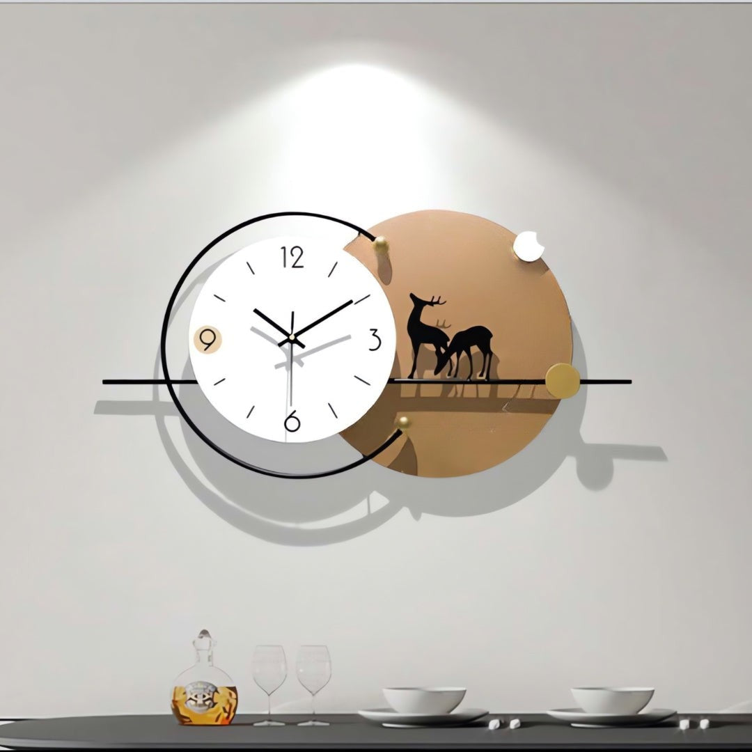 Designer Brown Wall Clock For Living Room