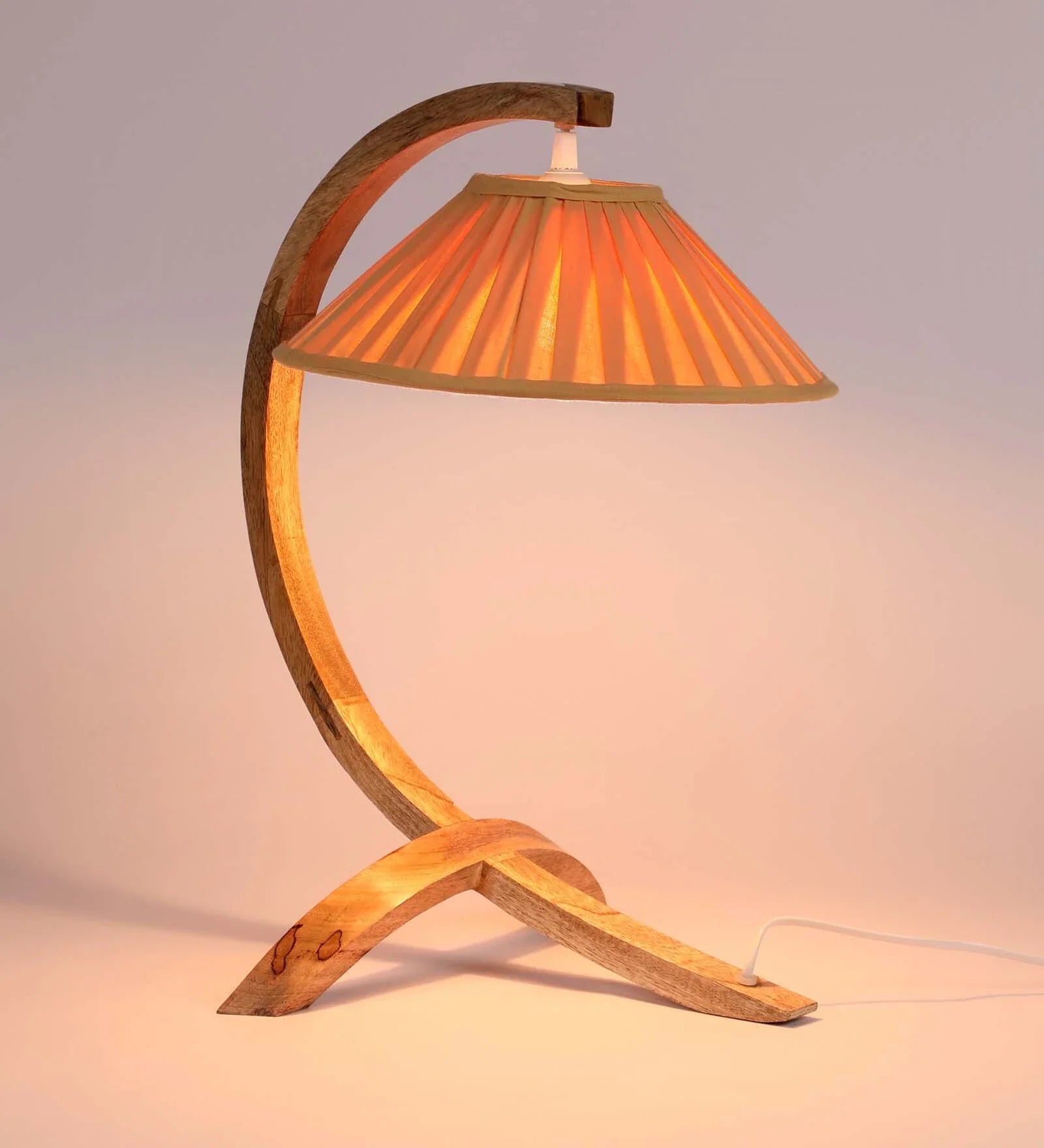 Graceful Beige Fabric Shade Night Lamp