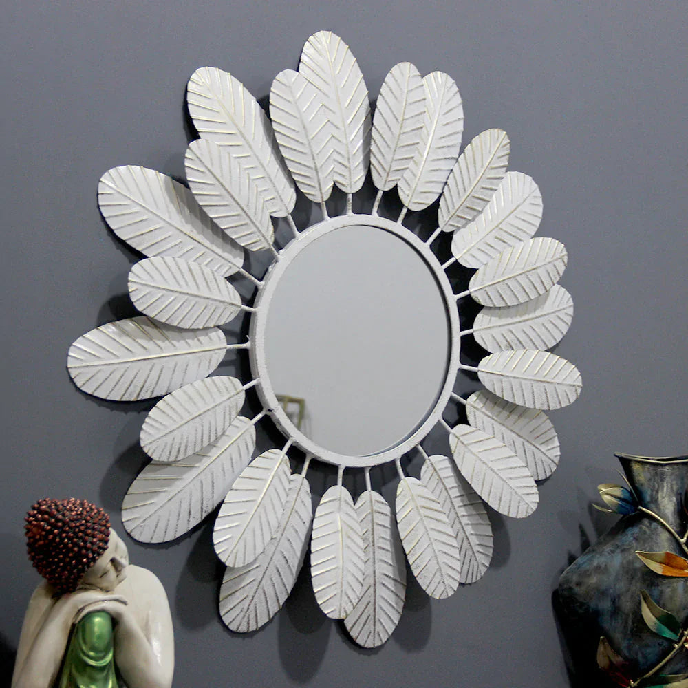 Feathers Metal Wall Mirror