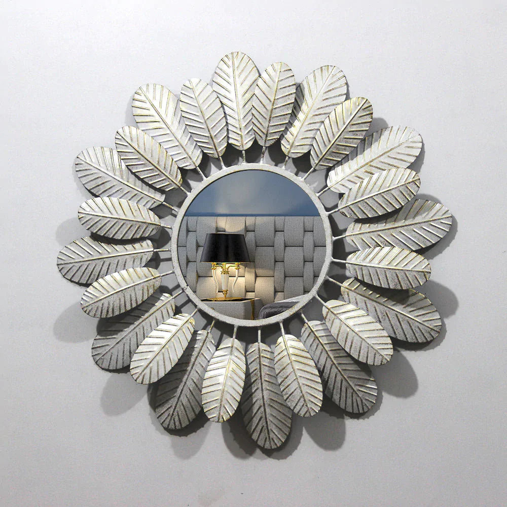 Feathers Metal Wall Mirror