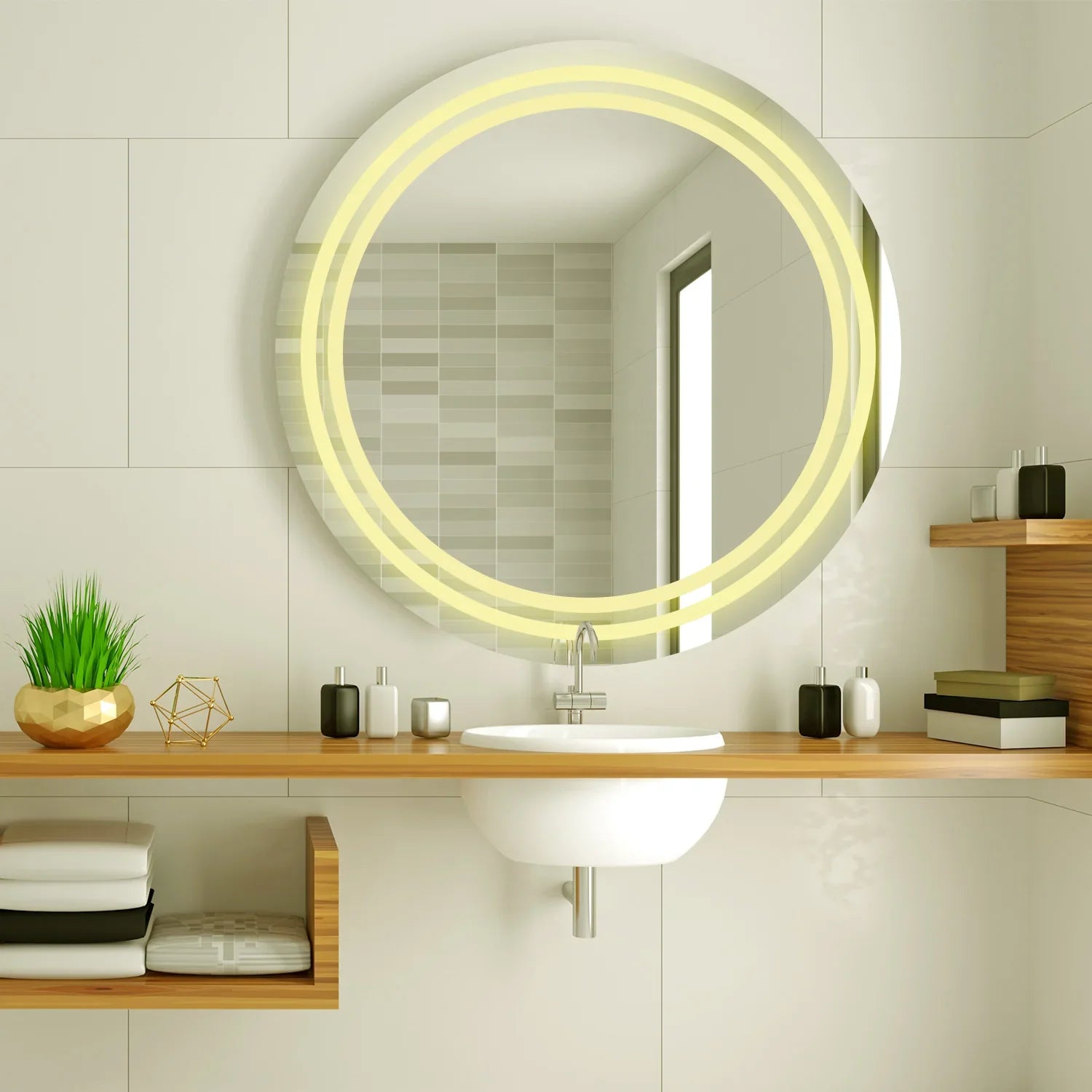 Modern-designed-led-round-shape-bathroom-wall-mirror