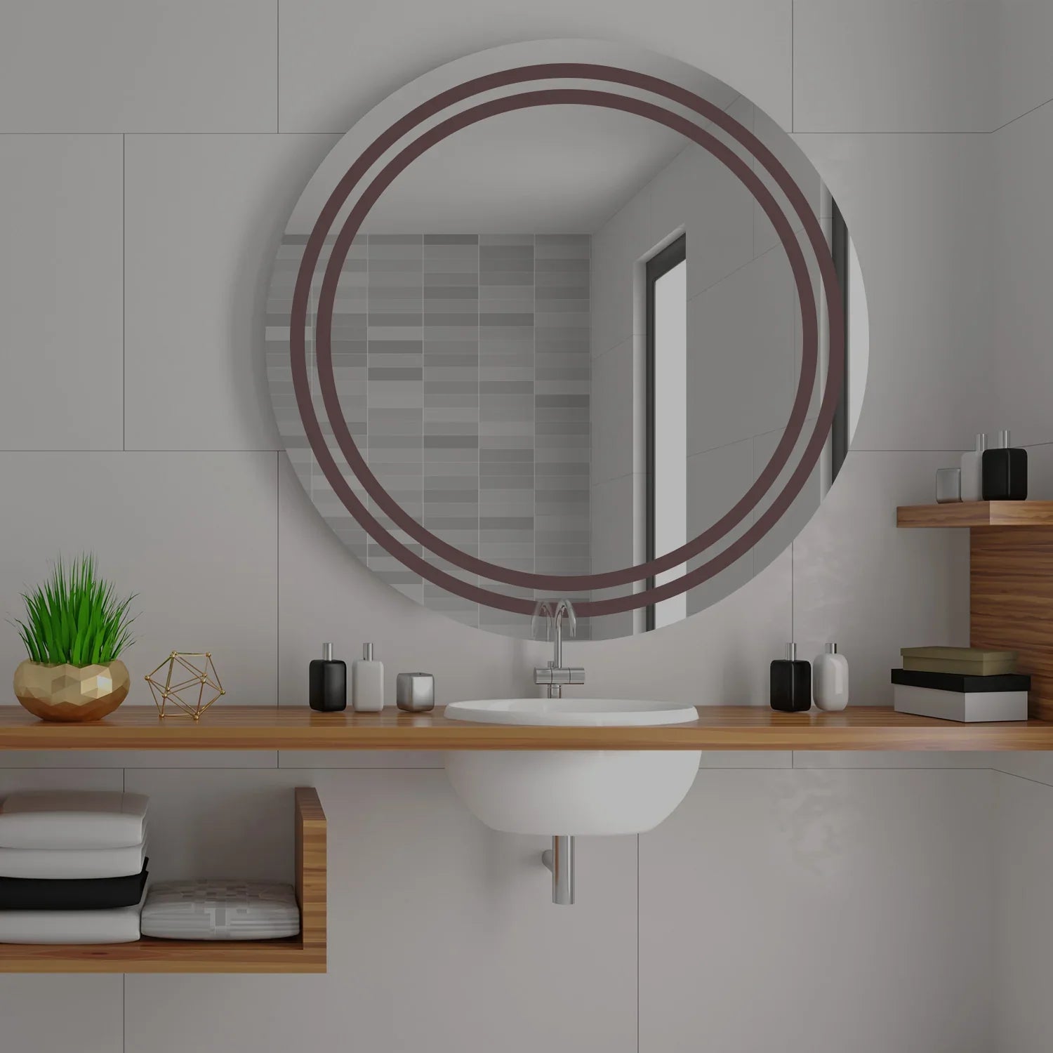Modern-designed-led-round-shape-bathroom-wall-mirror