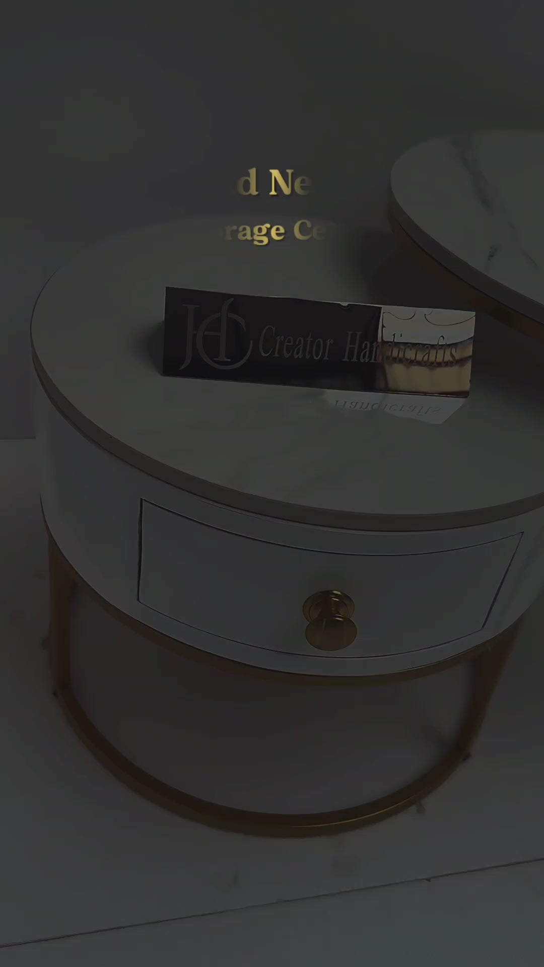 Round Nesting Marble Storage Center Table (Set of 2)